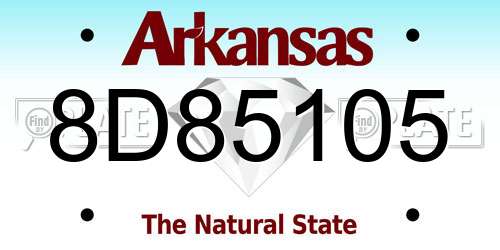 8D85105 Arkansas License Plate