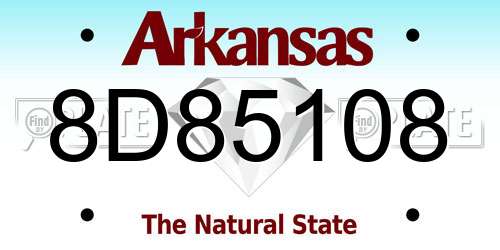 8D85108 Arkansas License Plate