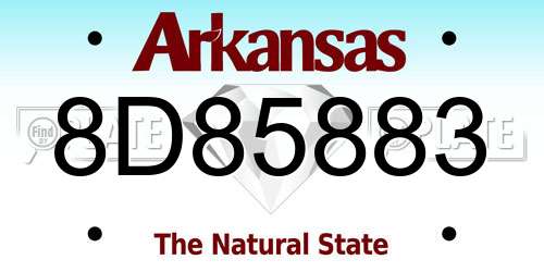 8D85883 Arkansas License Plate