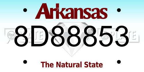 8D88853 Arkansas License Plate