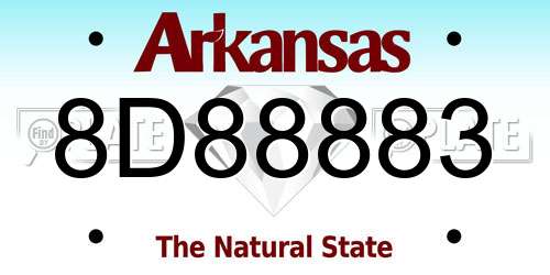 8D88883 Arkansas License Plate