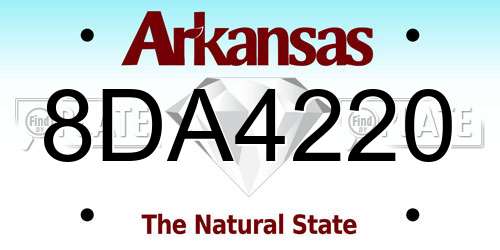 8DA4220 Arkansas License Plate