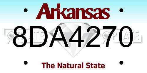 8DA4270 Arkansas License Plate
