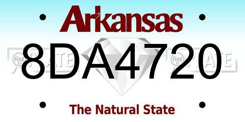 8DA4720 Arkansas License Plate