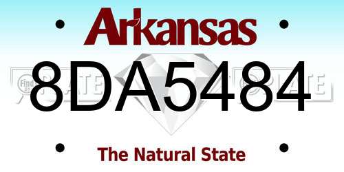 8DA5484 Arkansas License Plate