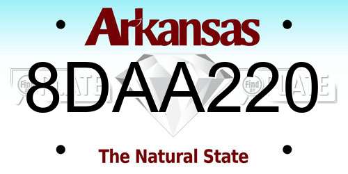 8DAA220 Arkansas License Plate