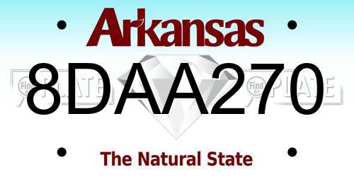 8DAA270 Arkansas License Plate