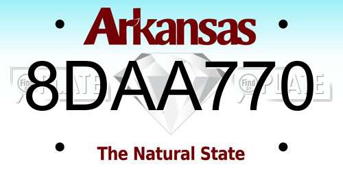 8DAA770 Arkansas License Plate