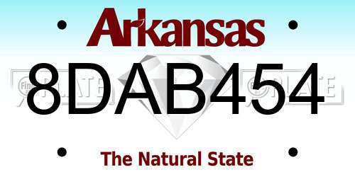 8DAB454 Arkansas License Plate