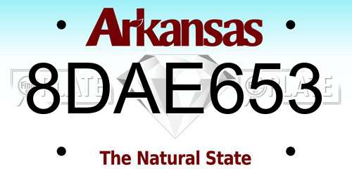 8DAE653 Arkansas License Plate