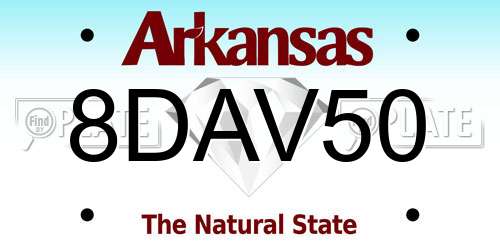 8DAV50 Arkansas License Plate