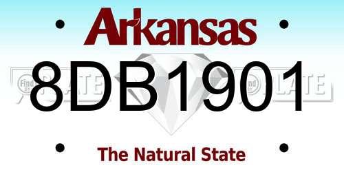 8DB1901 Arkansas License Plate