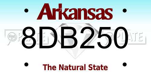 8DB250 Arkansas License Plate