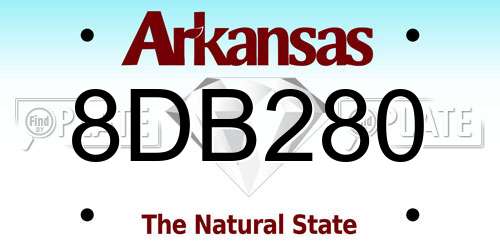 8DB280 Arkansas License Plate