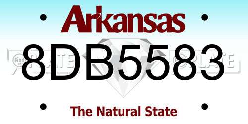 8DB5583 Arkansas License Plate