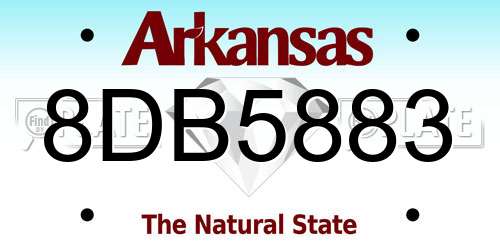 8DB5883 Arkansas License Plate