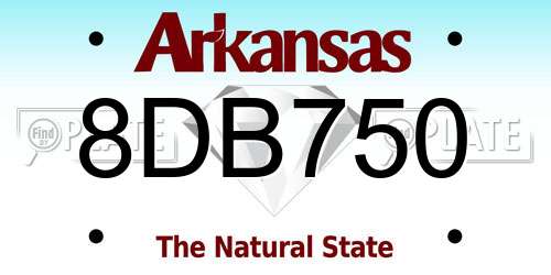 8DB750 Arkansas License Plate