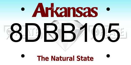 8DBB105 Arkansas License Plate
