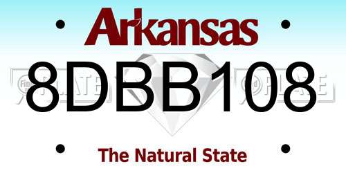 8DBB108 Arkansas License Plate