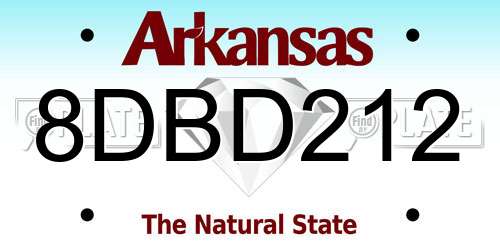 8DBD212 Arkansas License Plate
