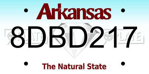 8DBD217 Arkansas License Plate