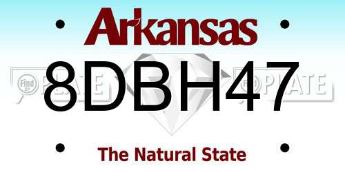 8DBH47 Arkansas License Plate