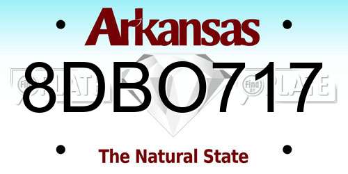 8DBO717 Arkansas License Plate
