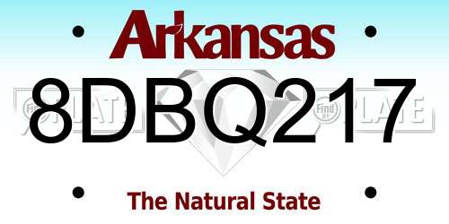 8DBQ217 Arkansas License Plate