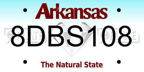 8DBS108 Arkansas License Plate