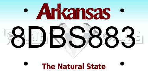 8DBS883 Arkansas License Plate