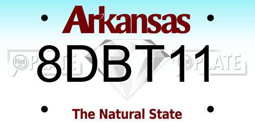 8DBT11 Arkansas License Plate