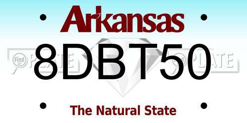 8DBT50 Arkansas License Plate