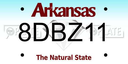 8DBZ11 Arkansas License Plate