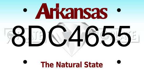 8DC4655 Arkansas License Plate