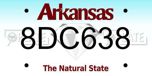 8DC638 Arkansas License Plate