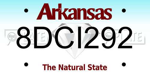 8DCI292 Arkansas License Plate