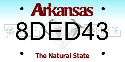 8DED43 Arkansas License Plate