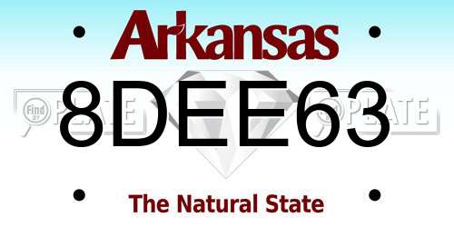 8DEE63 Arkansas License Plate