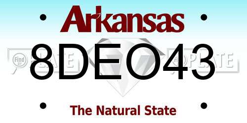 8DEO43 Arkansas License Plate