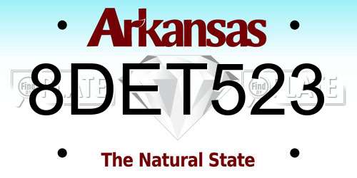 8DET523 Arkansas License Plate
