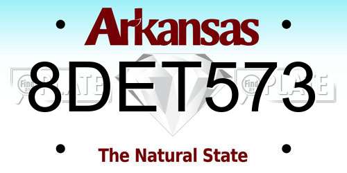 8DET573 Arkansas License Plate