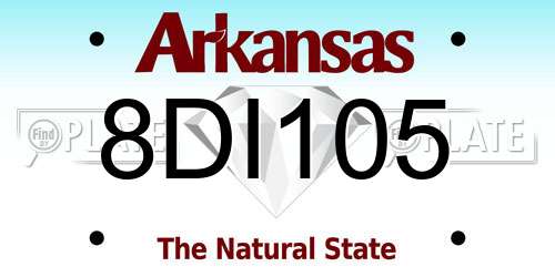 8DI105 Arkansas License Plate