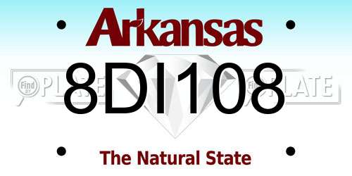 8DI108 Arkansas License Plate