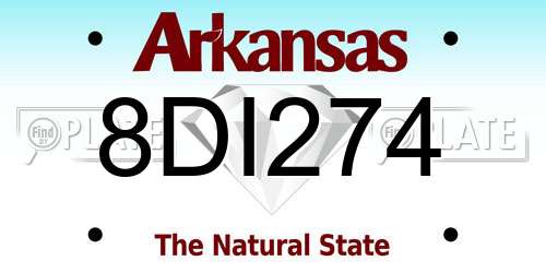 8DI274 Arkansas License Plate