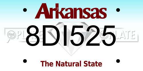 8DI525 Arkansas License Plate