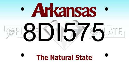 8DI575 Arkansas License Plate