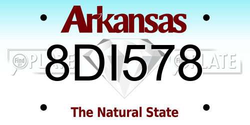 8DI578 Arkansas License Plate
