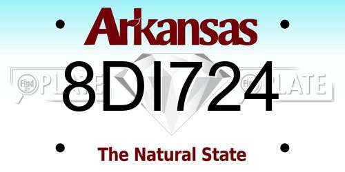 8DI724 Arkansas License Plate