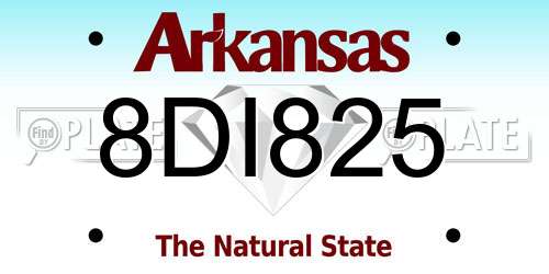 8DI825 Arkansas License Plate