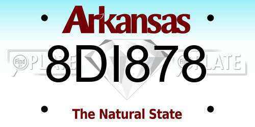 8DI878 Arkansas License Plate